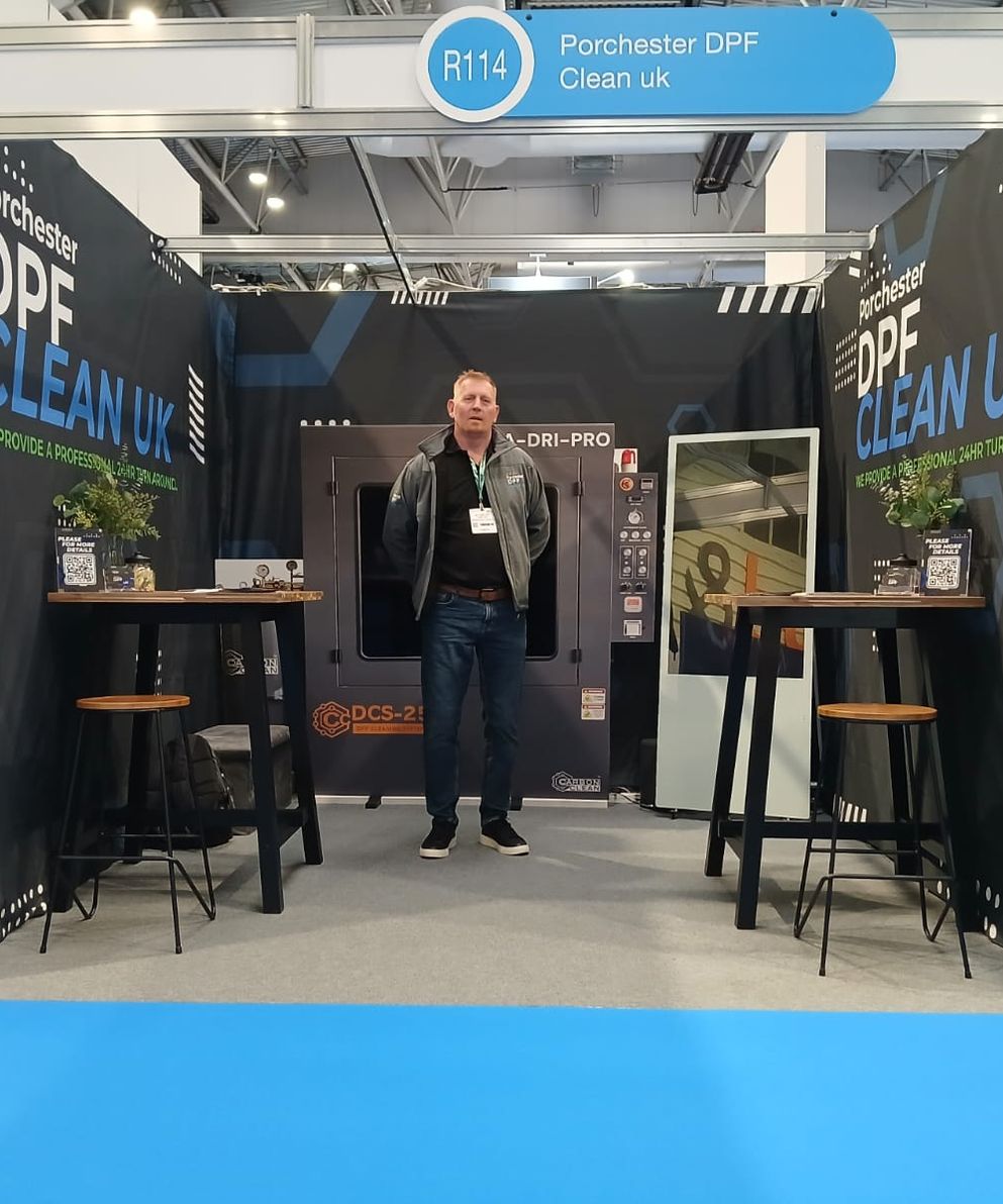 Porchester DPF Clean UK team at an exhibition stand