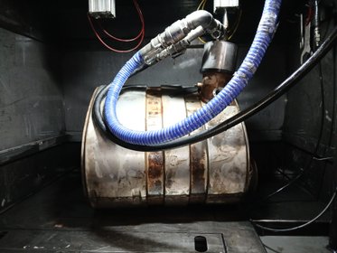 Diesel particulate filter inside the cleaning machine
