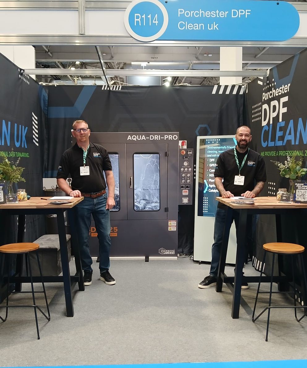 Porchester DPF Clean UK team at an exhibition stand