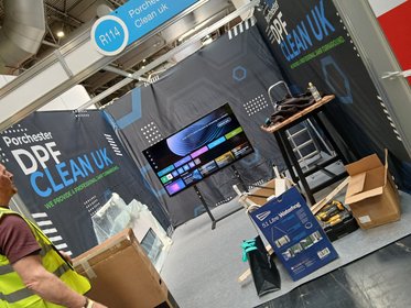 Porchester DPF Clean UK exhibition stand and cleaning equipment