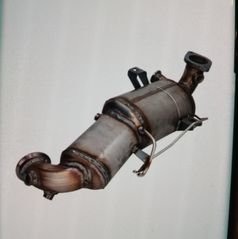 Replacement diesel particulate filter and exhaust assembly